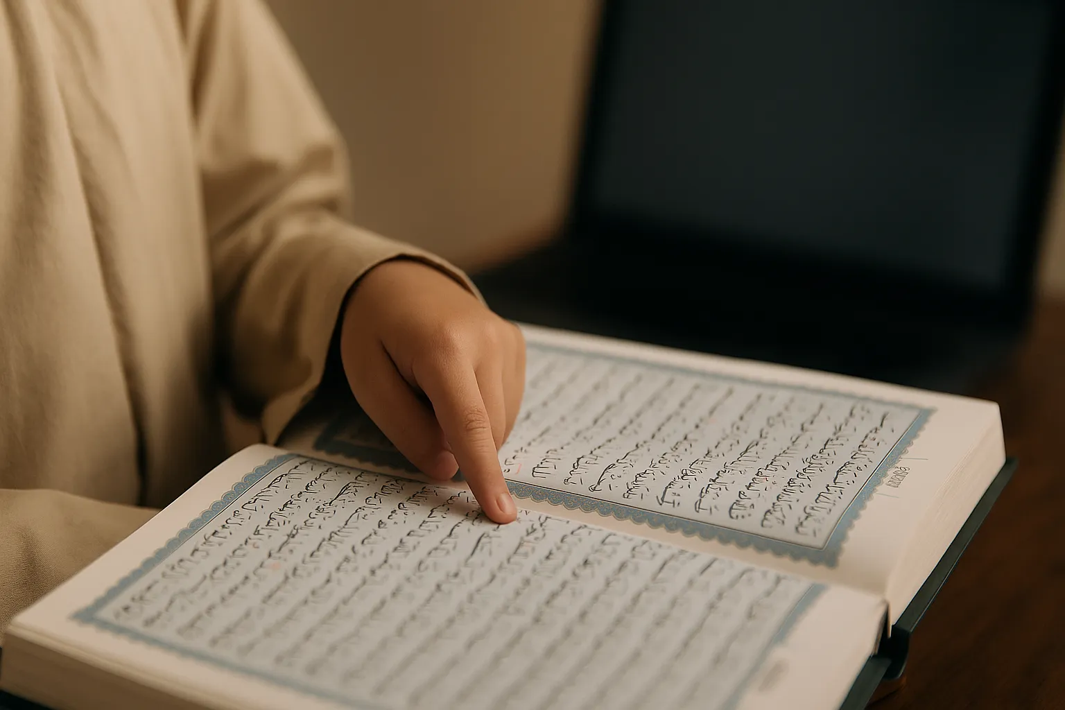 Student learning Quran